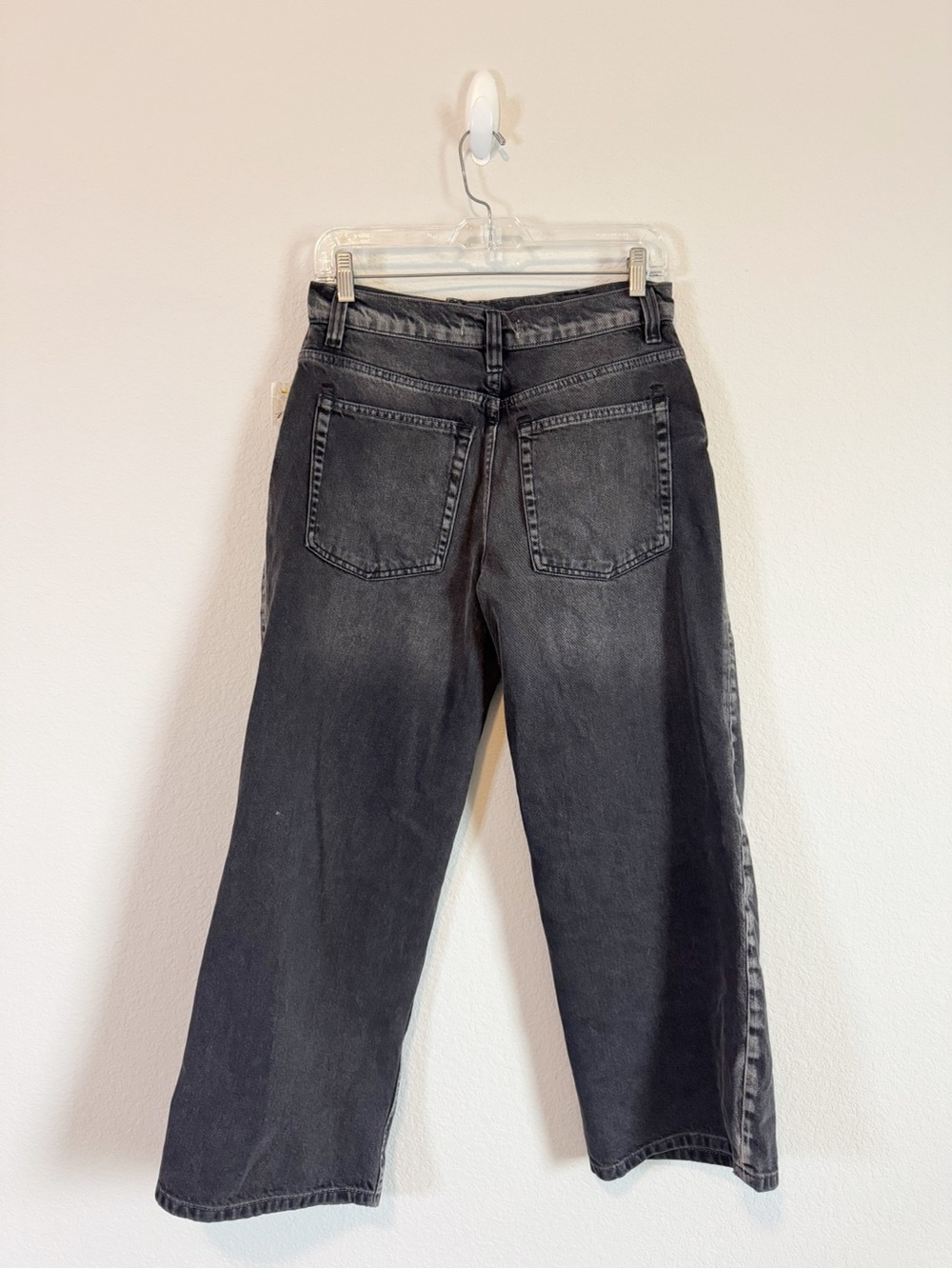 Free People Chalet Black high Waisted Wide Leg Cropped Jeans Size 28 - Picture 7 of 12
